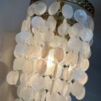 Vintage 60’S Capiz Schelpen Hanglamp Parelmoer Schelpen Opaline Schelp Lamp thumbnail 10