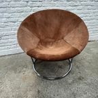 Midcentury Design Ballon Chair - Chroom, Suede - Lusch&Co thumbnail 5