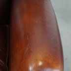 Vintage Schapenleren Oorfauteuil Met Een Heerlijk Zitcomfort En Een Mooi Patina thumbnail 16