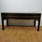 Grote Antieke Vintage Ladekast, Sidetable Muurtafel, Toonbank thumbnail 4