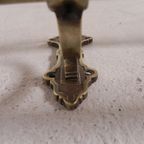 Messing Art Deco Wandkapstok, 136 Cm Breed thumbnail 9