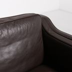 Two Seat Brown Leather Sofa From Mogens Hansen, Denmark thumbnail 5