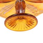 Art Deco Oranje Taartschotel Parelmoer Gebak Schaal Depression Glass thumbnail 14