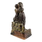 Terracotta Sculptuur Jong Koppel Antiek Romantisch Beeld Terre Cuite Aardewerk 35Cm thumbnail 4