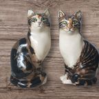 2 Vintage Katten Beelden Studio Six Seneshall Fullham Gesigneerd thumbnail 2