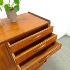 Teak Kast Met Schuine Poten En Lades Uit Zweden thumbnail 10