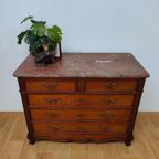 Vintage Frans Dressoir Commode Ladekast Badkamerkast Met Marmer Blad 501 thumbnail 3