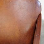 Unieke, Statige, Comfortabele Schapenleren Art Deco Design Fauteuil thumbnail 14