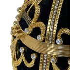 Faberge Egg - Smirnoff - Ca. 3.5Kgs - Black Velvet And Crystal Inlay On Gold Colored Framework - thumbnail 9