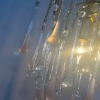 3 Stuks Beschikbaar Vintage Murano Roze Teardrop Kroonluchter Hanglampen thumbnail 2