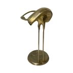 Hollywood Regency - Umbrella Stand In The Shape Of A Flamingo Standing In A Pond - Polished Brass thumbnail 8