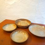 Set Of 4 Grès White-Glazed Ceramic Bowls* Stoneware Serving Dishes thumbnail 11