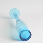 Blue Bubble Glass Bottle Vase 1950S 1960S thumbnail 14