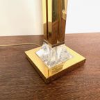 Hollywood Regency Messing En Plexi Tafel Lamp thumbnail 4