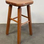 Set Van 4 Vintage Grenen Krukken, Scandinavisch Design, 1970's thumbnail 9