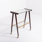 1960’s Italian Mid-century Modern Sculptural Side Table/serving Cart thumbnail 2