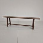 Paar Franse Rustieke Banken Uit De 19e Eeuw - Massief Eiken thumbnail 13