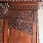 Antique Carved Wood Wardrobe thumbnail 16