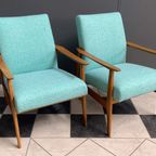 Pair Of Green Arm Chairs 1960S thumbnail 10
