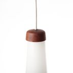 Glass And Teak Pendant Light, Denmark 1960’s. thumbnail 2