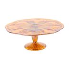 Art Deco Oranje Taartschotel Parelmoer Gebak Schaal Depression Glass thumbnail 6