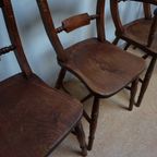 Antieke Engelse Windsor Oxford Eetkamerstoelen, Set Van 5 thumbnail 6