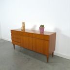 Teak Fineer Dressoir Barkast Met Lades En Klepdeuren thumbnail 5