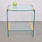 Vintage Bijzettafel Messing Glas Side Table Regency ’70s thumbnail 10
