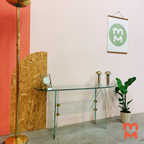 Vintage Glazen Sidetable Met Facet Geslepen Randen thumbnail 2