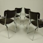 4 X Vintage Stoelen In Skai Leer By Unic Jaren 90 thumbnail 2