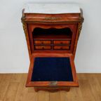 Antiek Franse Secretaire Wandkast Ladekast Met Marmer Blad thumbnail 18