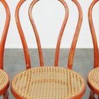 Super Charmante Set Van 4 Rode Vintage Thonet Design Bistrostoelen. thumbnail 12