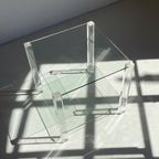 Vintage Hollywood Regency Sidetable Tafel Glass Plexiglas thumbnail 6