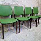 Set 4 Vintage Stoelen Jaren 60 Nieuw Bekleed Met Skai thumbnail 7