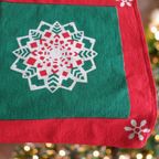 Vintage Vierkant Zweeds Handgeprint Kerst Tafelkleed Norah thumbnail 6