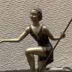 Beeldje "Meisje Met Een Geit". Art Deco. thumbnail 6