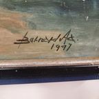 Vintage Schilderij Op Linnen Gesigneerd thumbnail 5