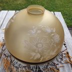 Vintage - Hanglamp - Glazen Hanglamp - Okergeel - Kralenrand thumbnail 5