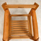 2 Oak Armchairs In Cognac Leather thumbnail 7