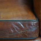 Stijlvolle Schapenleren Design Fauteuil/ Armchair In Een Warme Cognac Kleur thumbnail 13