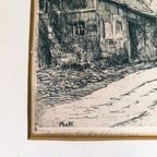 Martin Van Waning - (1889 - 1972) - Ets - Poortje - "Poortje Te Rottenburg" - 1E Helft 20E Eeuw thumbnail 4