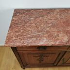 Vintage Frans Dressoir Commode, Ladekast, Badkamermeubel Met Marmer Blad. 30 thumbnail 12