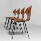 Zeldzame Set Van Mid-century "lulli" Eetkamerstoelen Door Carlo Ratti, Italië 1950 thumbnail 7