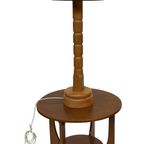 Vintage Pinewood Grenen Tafellamp Gedraaid Jaren 70 Design thumbnail 13
