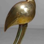 Mid-Century Messing Kraanvogel Sculptuur Vintage, 1970S thumbnail 7