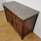 Vintage Frans Dressoir Commode, Ladekast Badkamermeubel Met Marmer Blad 114 thumbnail 10