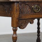 Zeer Mooie Antieke Engelse Eikenhouten Side Table/Haltafel Uit De 18E Eeuw Met Prachtig Gedetaill thumbnail 11