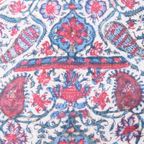 Antieke 19e Eeuwse Perzische Kalamkari/kalmikara Paisley Sjaal thumbnail 11