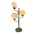 Ca. 1970’S - Stainless Steel Table Lamp With Opaline Glass Orbs - Mix Between Art Deco And Bauhaus thumbnail 2