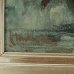 Vintage Bloemen Stilleven Amateur Schilderij Ingelijst Gesigneerd thumbnail 11